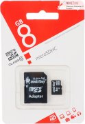 Карта памяти MicroSD 8GB + адаптер SD